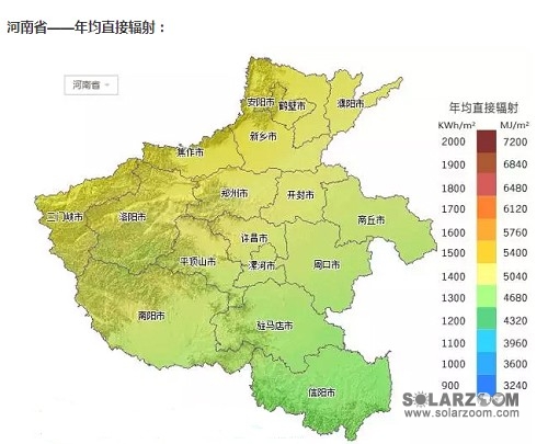 河南省各市最新太阳能资源分布地图出炉图片